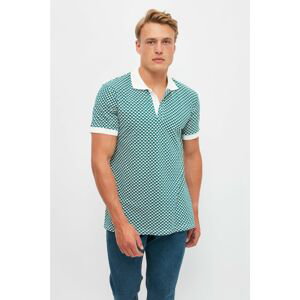 Trendyol Green Men's Slim Fit Short Sleeve Buttoned Polo Collar T-shirt