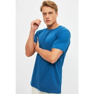 Trendyol Indigo Men's Regular Fit Crew Neck Short Sleeve Printed T-Shirt