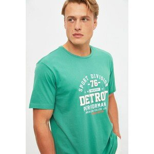 Trendyol Green Men's Regular Fit Crew Neck Short Sleeve Printed T-Shirt