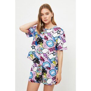 Trendyol Printed Knitted Pajamas Set