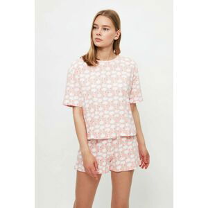 Trendyol Powder Swan Pattern Knitted Pajamas Set