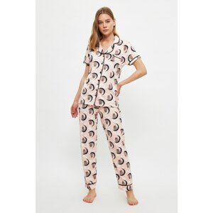 Trendyol Cat Patterned Knitted Pajamas Set