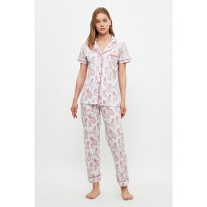 Trendyol Pineapple Patterned Knitted Pajamas Set