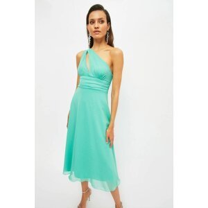 Trendyol Green Fabric Featured Single Sleeve Dress