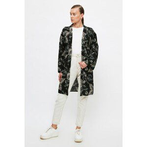 Trendyol Black Floral Pattern Kimono & Kaftan