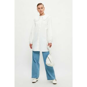 Trendyol White Baby Collar Tunic