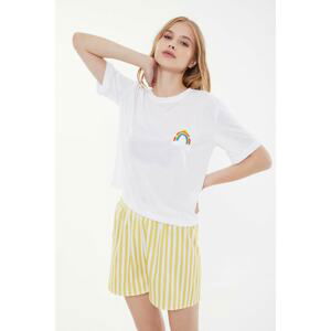 Trendyol Yellow Striped Woven Pajamas Set