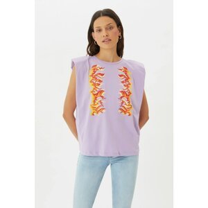 Trendyol Knitted T-Shirt With Lilac Wadding