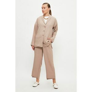 Trendyol Beige Shirt Trousers Bottom-Top Team