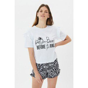 Trendyol White Printed T-Shirt