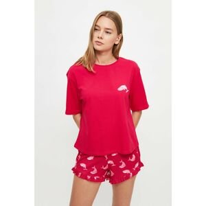 Trendyol Fuchsia Whale Patterned Knitted Pajamas Set
