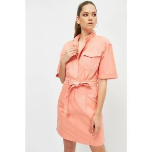 Trendyol Pink Belt Denim Dress