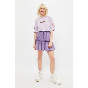 Trendyol Lilac Ruffle Knit Skirt