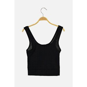 Trendyol Black Square Neck Crop Knitted Blouse