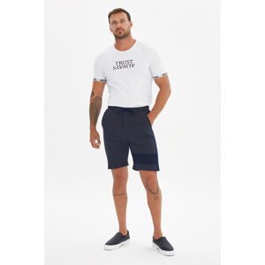 Trendyol Navy Blue Men's Regular Fit Paneled Shorts & Bermuda