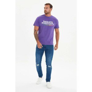 Trendyol Men's Purple Regular Fit Short Sleeve T-Shirt