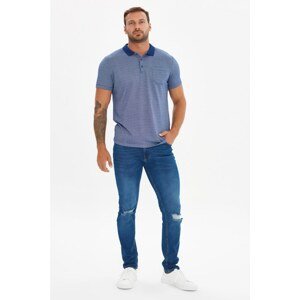 Trendyol Indigo Men's Slim Fit Short Sleeve Polo Neck T-shirt