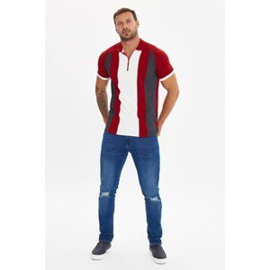 Trendyol Burgundy Men's Regular Fit Short Sleeve Polo Neck T-shirt