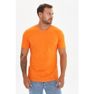 Trendyol Orange Men's Slim Fit Short Sleeve Printed T-Shirt