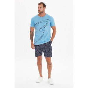 Trendyol Blue Men's Slim Fit Short Sleeve T-Shirt