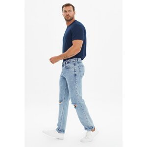 Trendyol Blue Male Destroyed Straight Fit Jeans
