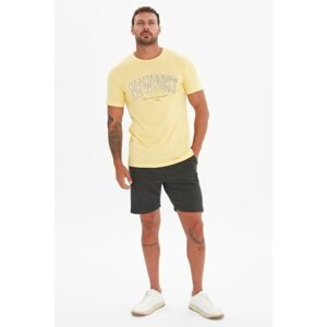Trendyol Yellow Men's Slim Fit Crew Neck Short Sleeve Printed T-Shirt