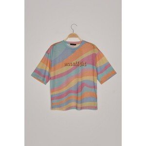 Trendyol Multi Color Printed Loose Knit T-Shirt