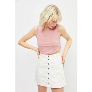 Trendyol Dried Rose Corduroy Crop Knitted Undershirt