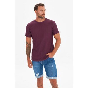 Trendyol Burgundy Men's Regular Fit Crew Neck Short Sleeve T-Shirt