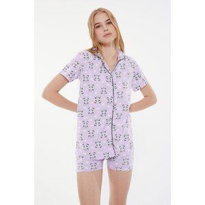 Trendyol Printed Knitted Pajamas Set