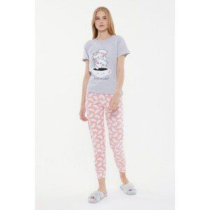 Trendyol Printed Knitted Pajamas Set