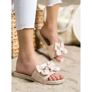 SMALL SWAN ECO LEATHER FLIP-FLOPS WITH BOW