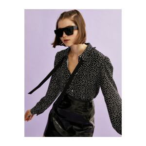 Koton Women's Black Polka Dot Shirt