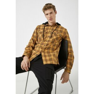 Koton Men's Camel Hair Checkered Shirt