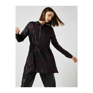 Koton Shirt Collar Striped Tunic