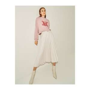 Koton Skirtly Yours Styled By Melis Agazat - Pleated Midi Faux Leather Skirt