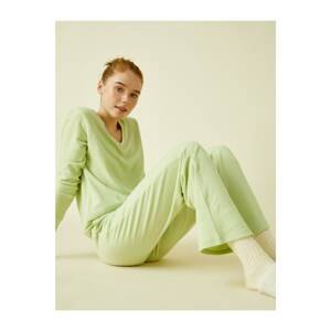 Koton Women's Green Soft Sweatpants