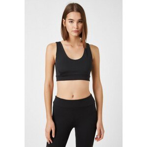 Koton Women's Black Ebru Salli Loves Cotton Sports Bra