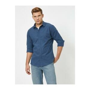 Koton Men's Classic Collar Cotton Long Sleeve Shirt