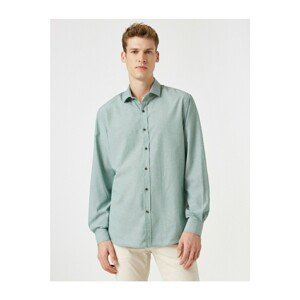Koton Men's Slim Fit Classic Collar Long Sleeve Shirt