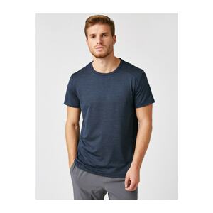 Koton Men's Navy Blue Short Sleeve Crew Neck Basic T-Shirt