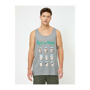 Koton Men's Gray Rick And Morty Printed Singlet