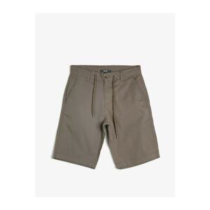 Koton Men's Gray Cotton Men's Shorts With Pocket