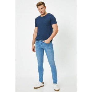 Koton Men's Blue Super Skinny Pocketed Trousers