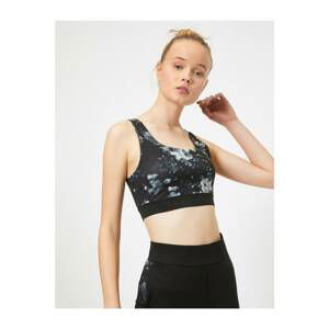 Koton Women's Black Patterned Sports Bra