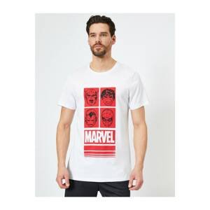 Koton Men's White Marvel Licensed Printed T-Shirt