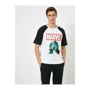 Koton Men's White Marvel Licensed Printed T-shirt