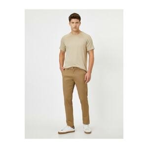 Koton Men's Brown Pocket Detailed Slim Fit Trousers