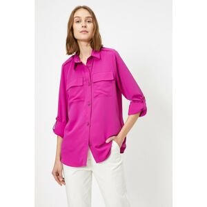 Koton Women's Purple Pocket Detailed Shirt