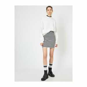 Koton Women's Black Striped Skirt